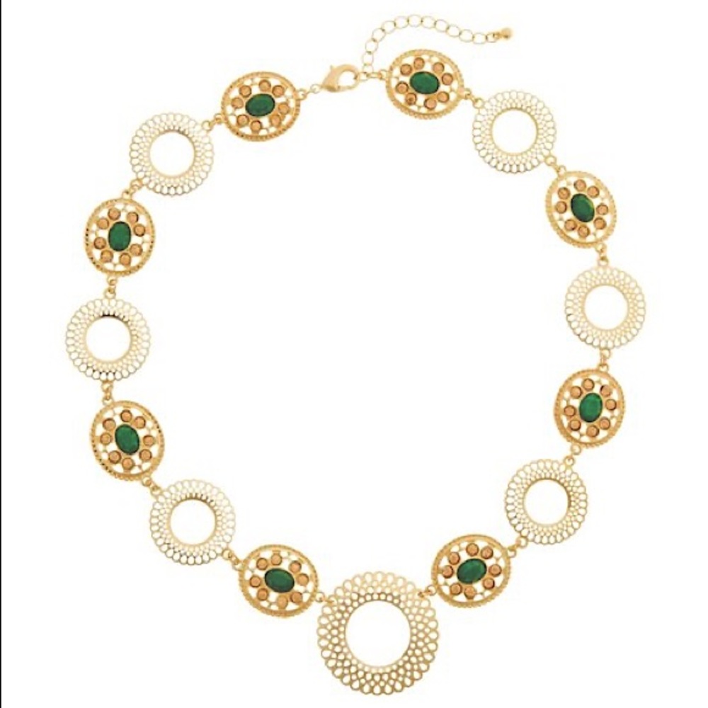 WHBM GOLDEN FILIGREE FLOWER NECKLACE - Picture 2 of 3